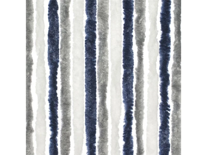 Travellife Chenille Grijs/wit/blauw 56x185cm