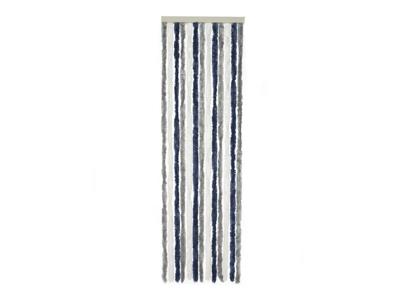 Travellife Chenille Grijs/wit/blauw 56x185cm - Afbeelding 2