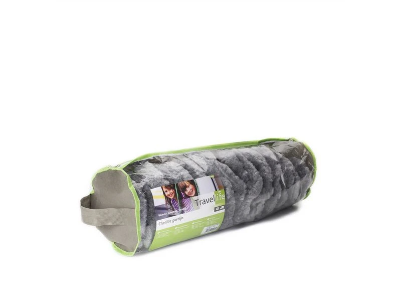 Travellife Chenille Grijs/wit/blauw 56x185cm - Afbeelding 3