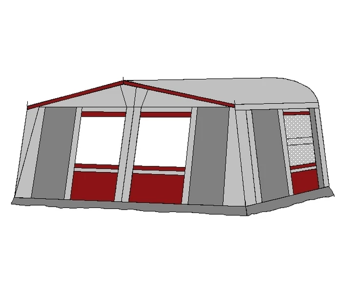 Te Velde Voortent De Vaart Lux 240 Cm Bordeaux - Afbeelding 2